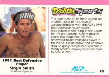 1992 Beach Sports #45 1991 Best Defensive Player - Sinjin Smith Back